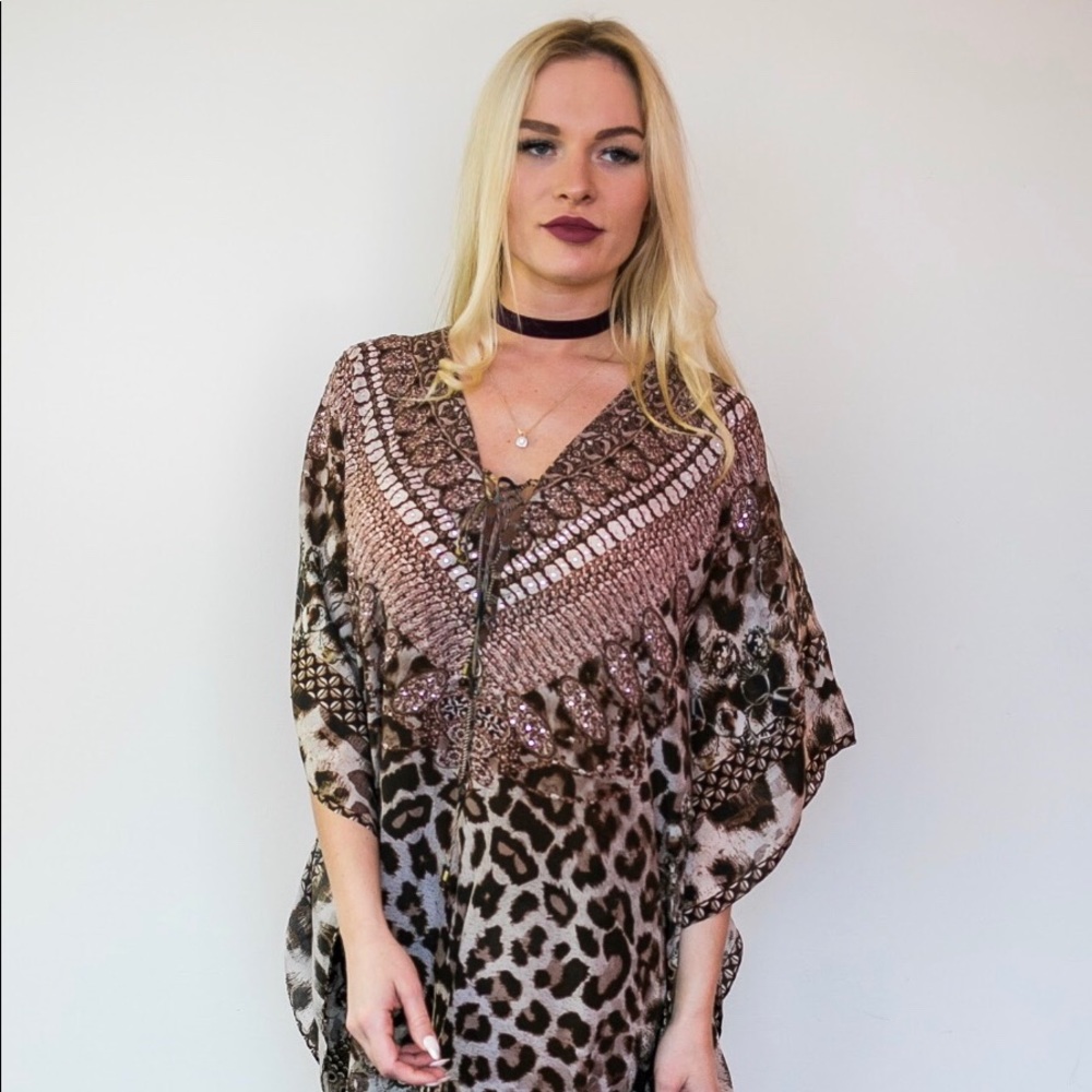 Safari long silk kaftan